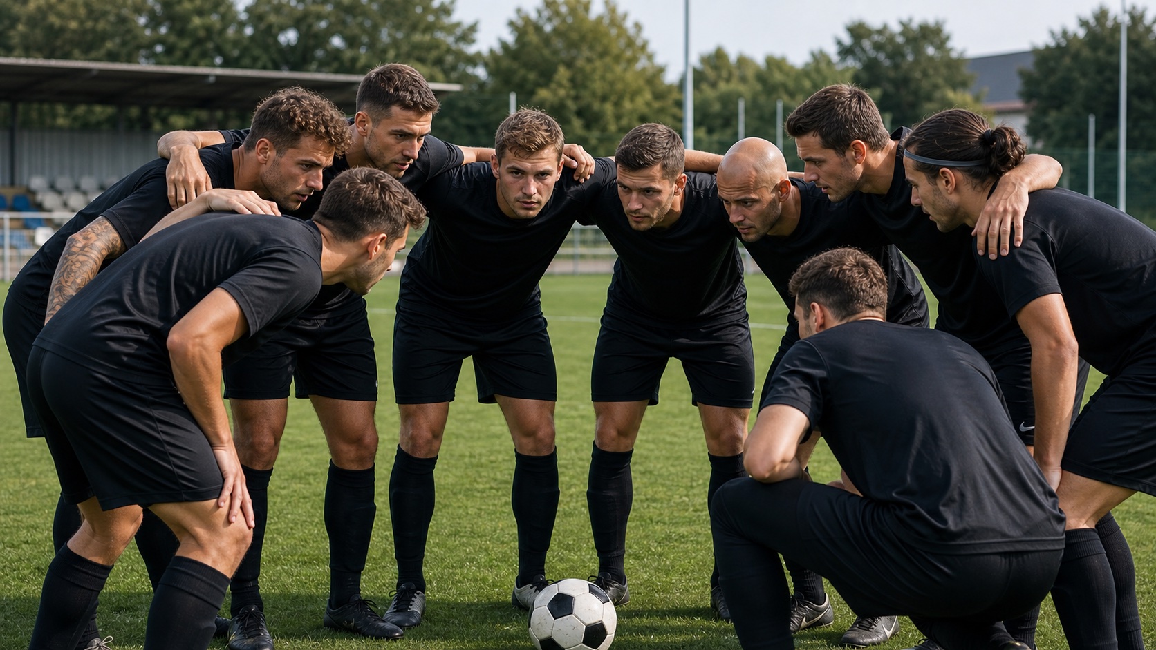 Herrenmannschaft im Teamkreis